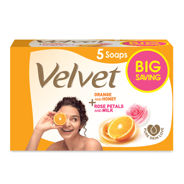 Velvet Soap Eco Pack 350G (Orange 70GX3 + Rose 70GX2)