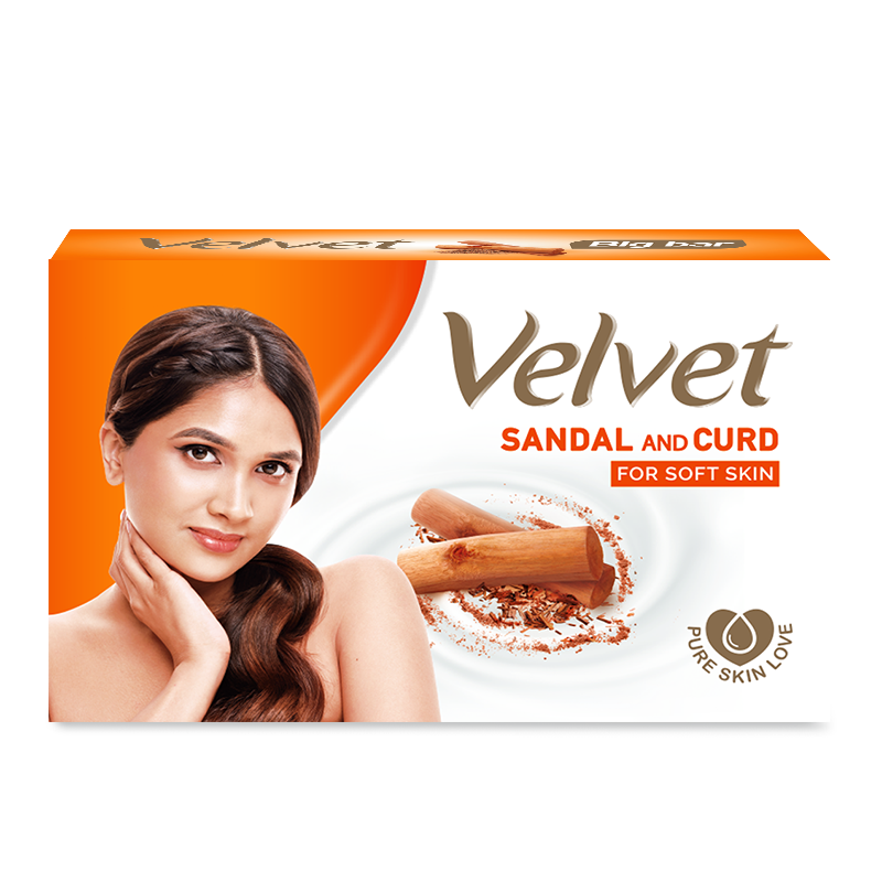 Sandal Velvet Soap Sandal & Curd 95G - Image 1