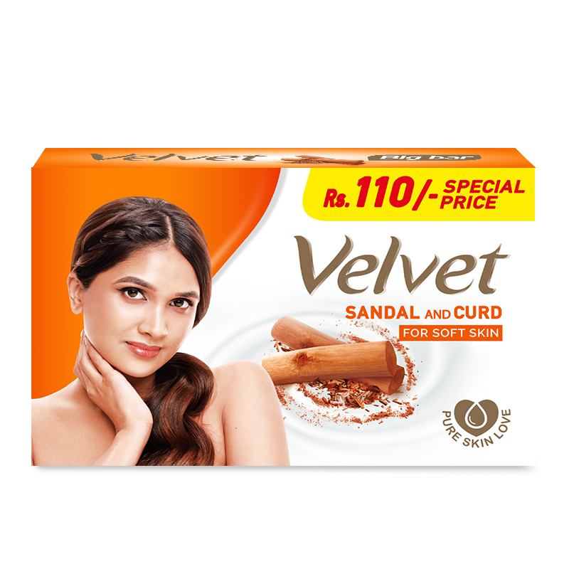 Sandal Velvet Soap Sandal & Curd 70G - Image 1