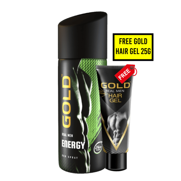 Gold Deo Spray Energy 150ML + Gold Hair Gel 25G